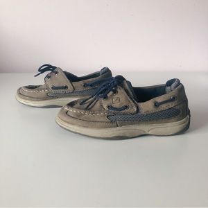 Boys gray/taupe Sperry shoes size 10.5